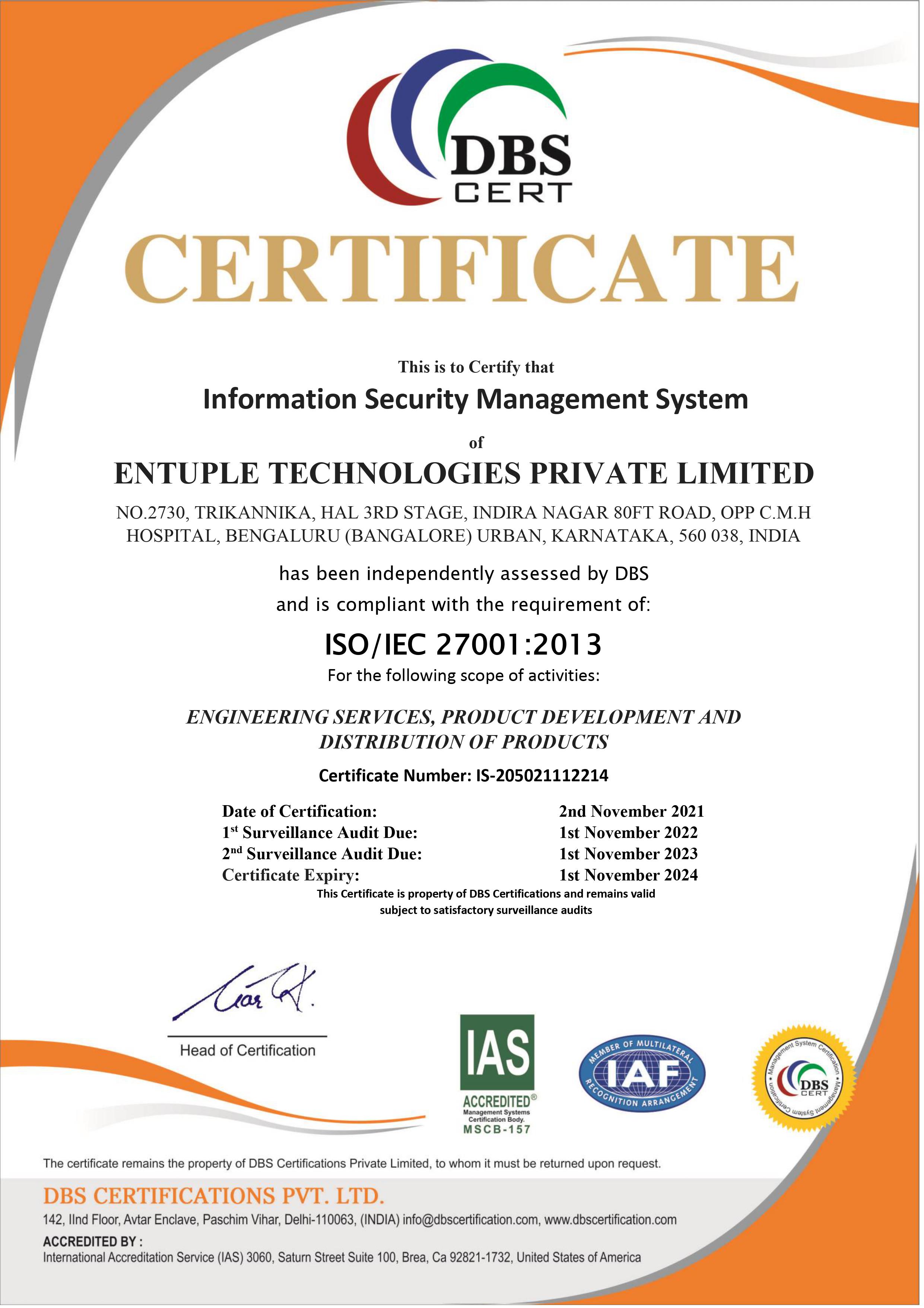 ISO/ISE 27001:2013